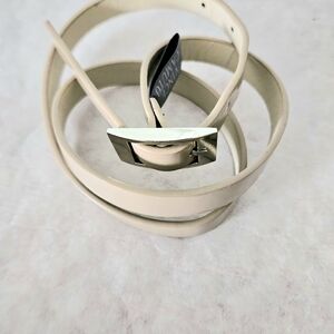 Vince Camuto Tan Patent Leather Thin Belt